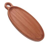 OUNONA Ovale Plateau de Service en Bois avec Poignées Cuisine | Texture Veinée, Finition Lisse, Format Marron, Usage Maison et Réception, Lot