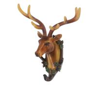 OUNONA Patère Tête de Cerf en Résine, Décor Murale Rustique pour Entrée | Sculpture Animale, Usage Salle de Bain et Entrée, Pose sans Perçage, Style Ferme Chic