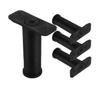 OUNONA Pied de Meuble Réglable en Acier Plastique Noir Support Robuste et Patins Antidérapants pour Chaise et Table, Ensemble de 1 Set, pour Canapé et Commode