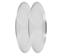 OUNONA Plaques à Pizza Chauffe Uniforme en Acier Inoxydable Rondes Lot de 2 30 Cm Moules Antiadhésifs pour Pizza Maison et Barbecue Familial
