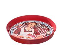 OUNONA Plateau-repas Rond Vintage en Fer, Plateau de rangement compact américain, Assiette de service métallique solide, Adapté pour fruits et bonbons, Usage familial et restauration