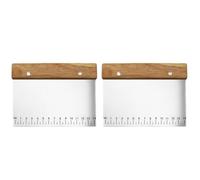 OUNONA Racloirs à Pâte Couleur Aléatoire Lot de 2 en Acier Inoxydable avec Poignée en Bois et Échelle, Ustensiles à Pâtisserie Sûrs et Pratiques pour Cuisson et