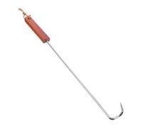 OUNONA Retourneur de Grillades en Acier Inoxydable Poignée en Bois Marron, Accessoire Portable pour Saisir et Retourner la Viande au Barbecue en Plein Air