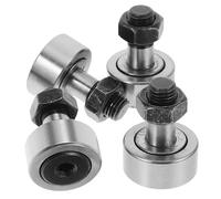OUNONA Roulement à Rouleaux à Aiguilles Charge Élevée de Type Boulon en Acier, Galet Suiveur Rigide Haute Précision Installation Facile Lot de 4 Pièces pour Machines Industrielles
