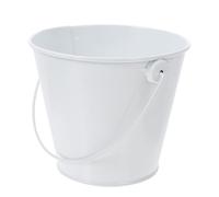 OUNONA Seau à Copeaux de Fer, Récipient à Glaçons, Blanc, Fer, Portable, Résistant à l'usure, Bords Lisses sans Bavure, pour Boissons Bière, Fête