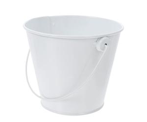 OUNONA Seau à Copeaux de Fer, Récipient à Glaçons, Blanc, Fer, Portable, Résistant à l'usure, Bords Lisses sans Bavure, pour Boissons Bière, Fête