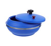 OUNONA Seau de Polissage Rond 8 Pouces pour Bijoux, Pièces et Petites | Remplacement Bleu avec Couvercle, Plastique Métal et Mousse, Installation Rapide, Flux Stable pour Tambour de Paillasse