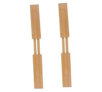 OUNONA Séparateurs De Tiroir Réglables En Bambou Naturel, Extensibles, Organiseurs De Tiroirs Cuisine Pour Ustensiles, Rangement Pratique Pour Maison Et Bureau, Lot De 2 Pièces Longues