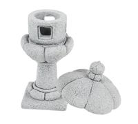 OUNONA Statue de Pagode Miniature Lanterne Chinoise Couvercle Ouvrant en Grès pour Décoration Zen Extérieure pour Jardin Féerique et Micro-Paysage