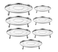 OUNONA Support pour panier vapeur 7 pièces, panier vapeur rond avec pieds | Panier vapeur avec pieds amovibles, plateau et insert pour autocuiseur, casseroles et poêles, accessoires