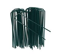 OUNUO 50pcs Piquets de Jardin, Piquets de Fixation de Jardin pour Toile de Paillage, Le Treillis Métallique et Les Filets, 150 mm x 25 mm Ø 3 mm