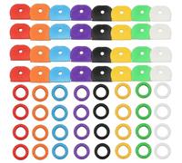 oupados 64 Pièces Capuchons de Clés Caches de Clés Flexibles Cap Clé pour Une Identification Facile des Clés De Porte- 8 Couleurs, 2 Styles