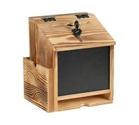 our fave Boîte à message verrouillable avec tableau noir et intérieur spacieux, convient pour les bureaux ou les réunions caritatives, boîte à suggestions en bois avec fente et