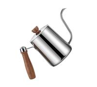 our fave Bouilloire à café en acier inoxydable 304 avec bec long col de cygne - Capacité de 600 ml - Théière avec poignée en bois pour contrôler les gouttes à main - Bouilloire à café avec bec en col