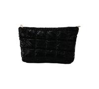our fave Trousse de maquillage matelassée en cuir synthétique multi-fonctionnel, motifs diamants, plusieurs couleurs disponibles, Noir , 25x16.5x6cm