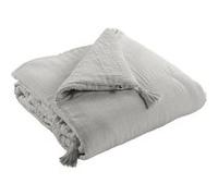 OUREA - Couvre-pied 150x150cm Capitonné Gaze de Coton Nuage - Altobuy G
