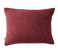 OUREA MOTIF - Taie d'Oreiller 50x70cm Gaze de Coton Lie de Vin à Pois Dorés - Altobuy Rouge G