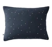 OUREA MOTIF - Taie d'Oreiller 50x70cm Gaze de Coton Minuit à Pois Dorés - Altobuy Bleu G