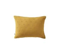 OUREA MOTIF - Taie d'Oreiller 50x70cm Gaze de Coton Safran à Fleurs Ajourées -