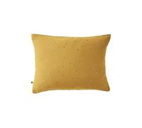 OUREA MOTIF - Taie d'Oreiller 50x70cm Gaze de Coton Safran à Pois Dorés -