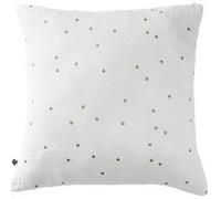 AltoBuy OUREA Motif - Taie d'oreiller 60x60cm Gaze de Coton Chantilly à Pois Dorés