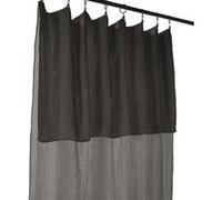 OUREA - Rideau Ajustable 140x300 cm Gaze de Coton Granit + 8 Anneaux Pince - ACTOME G
