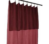 OUREA - Rideau Ajustable 140x300 cm Gaze de Coton Lie de Vin + 8 Anneaux Pince - ACTOME G