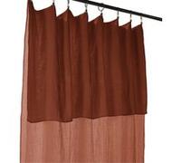 OUREA - Rideau Ajustable 140x300 cm Gaze de Coton Terracotta + 8 Anneaux Pince - ACTOME G