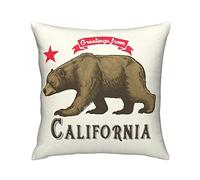 Ours Brun Californie Vintage Coussin Couvre 18x18 Pouces carré Housse de Coussin pour canapé-lit Salon Voiture Chaise décorative