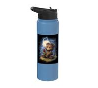 Ours en Peluche avec un roses Enfants roses Ours en Peluche Stainless Steel Insulated Water Bottle