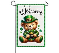Ours En Peluche De La Saint-Patrick, Saint-Patrick, Bienvenue Au Printemps Drapeaux De Jardin 30X45Cm Bannière Double Face Décoratif Bannière Cour Pour Extérieure Dortoirs Ferme
