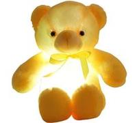 Ours en peluche lumineux/veilleuse - KINGCENTON - LED changeantes 7 couleurs - 30cm Jaune G