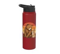 Ours et lapin meilleurs amis animaux mignons amitié Stainless Steel Insulated Water Bottle
