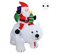 Ours polaire de Noël gonflable, 2 m, imperméable, décoration de jardin gonflable avec lumières LED pour le jardin, la pelouse et l'extérieur
