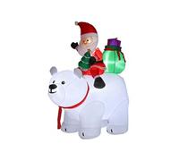 Ours polaire gonflable de Noël décoration gonflable LED de Noël H.2m père Noël et hotte
