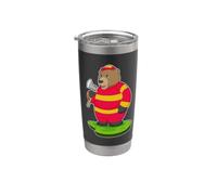 Ours Pompier Hache Pompiers Gobelet isotherme en acier inoxydable double paroi