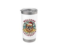 Ours Surfeur de Noël - Welcome to California Design Gobelet isotherme en acier inoxydable double paroi
