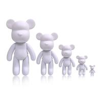 Ours violent fait à la main des Émirats arabes unis, sculpture d'ours, moule blanc, figurine de beurre, jouets animaux, décoration d'intérieur, ornements créatifs, peinture de bricolage 6.5cm