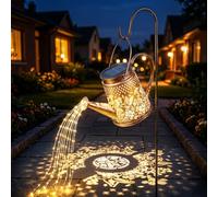 OUSFOT Lampe Solaire Jardin Exterieur Arrosoir Comprenant 6 Guirlande Lumineuse Cascade avec 90 LED, Motifs Colibris et Floraux, Lanterne Lumiere Solaire IP44 Étanche, Decoration Cour Halloween Noël