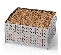 OUSFOT Panier a Granules pour Insert en Acier Inoxydable 430, Bruleur Pellet de 30 x 25 x 17 cm, 2.8 kg Portable Reservoir a Pellets Granulés, Panier a Pellets pour Poele a Bois, Cheminée Ouverte