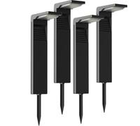 OUSFOT Spot Solaire Exterieur RGB, 8 Modes de Couleur, 30 LED, 2000mAh Imperméable Lampe Solaire Exterieur Jardin, Lumiere Solaire Exterieur Pour Jardin, Allée, Sol, Fête, 4 Pièces