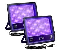 OUSIDE Lumière Noire LED 150W, Projecteur UV Extérieur, Lot de 2 | 385-400 nm, Étanche IP66, Lumière Noire pour Soirées Fluo, Bars, Halloween, Fêtes et Boîtes de Nuit