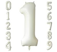 Ousuga Grand ballon beige en forme de chiffre 1 - 101,6 cm - Film aluminium à fermeture adhésive - Pour anniversaire, fête prénatale - Pour filles et garçons