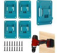 Ousuwo Support Mural pour Outils Électriques Makita 18 V, 5 Pièces Porte-Tournevis avec Vis Rangement pour Garage, Cyan