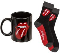 Out of the Blue Coffret Cadeau Rolling Stones - Tasse & Chaussettes | Tasse 315 ml en faïence + chaussettes taille 41-45 - coffret avec fenêtre, idée cadeau rock