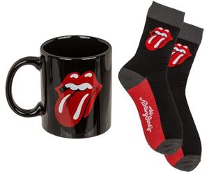 Out of the Blue Coffret Cadeau Rolling Stones - Tasse & Chaussettes | Tasse 315 ml en faïence + chaussettes taille 41-45 - coffret avec fenêtre, idée cadeau rock