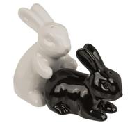 Out of the blue Ensemble salière et poivrière lapin - Jolie salière et poivrière en dolomite - Accessoire de table décoratif pour Pâques, printemps et amoureux des animaux - Coffret cadeau inclus