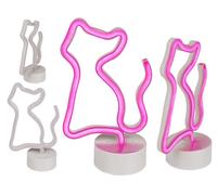 Out of the blue Lampe néon chat 25 x 15 cm en plastique pour 3 piles Mignon (AA) dans un coffret cadeau