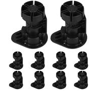 Outanaya 10 Ensembles Clips de Base D'armoire Clips de Support de Socle en PP Noir Fixation Invisible pour Panneaux de Plinthe de Meuble Installation Facile la Cuisine et Salle de Bain
