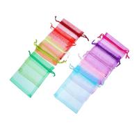 Outanaya 100 Paquet en Organza pour Dragées et Petits Bijoux, Pochons Cordon, Capacité Adaptée pour Bonbons, pour DIY et Rangement Sécurisé Couleur Aléatoire